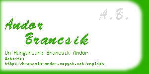 andor brancsik business card